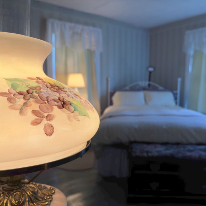 Lamp with Lavender Room in background